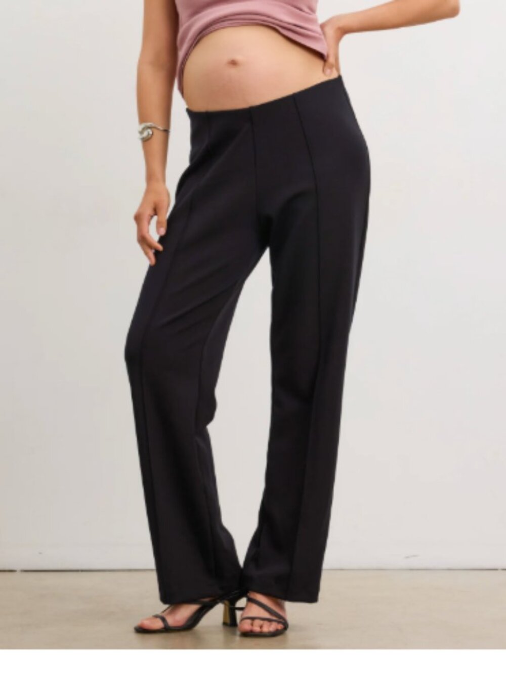 Hatch maternity Black Women's straight leg stretch Trousers pants 3